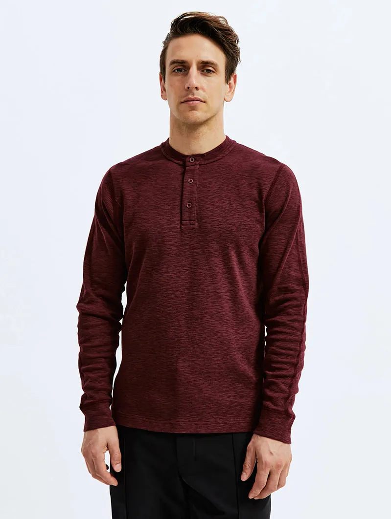 1X1 Slub Henley Crimson