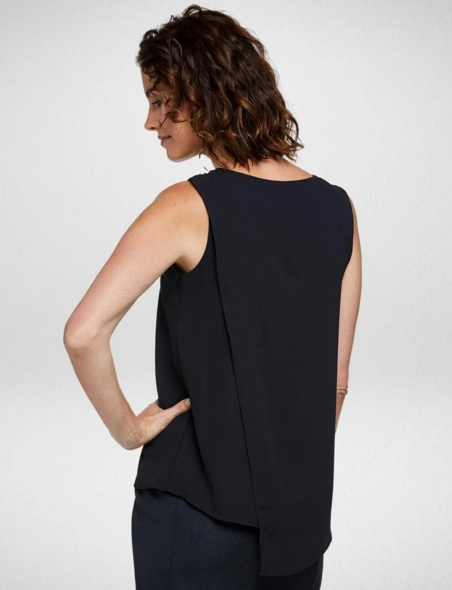 6051N81 Corporate Reflections Harmony Asymmetric Back Sleeveless Blouse