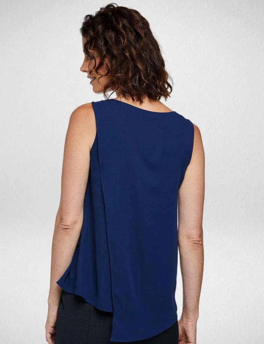 6051N81 Corporate Reflections Harmony Asymmetric Back Sleeveless Blouse