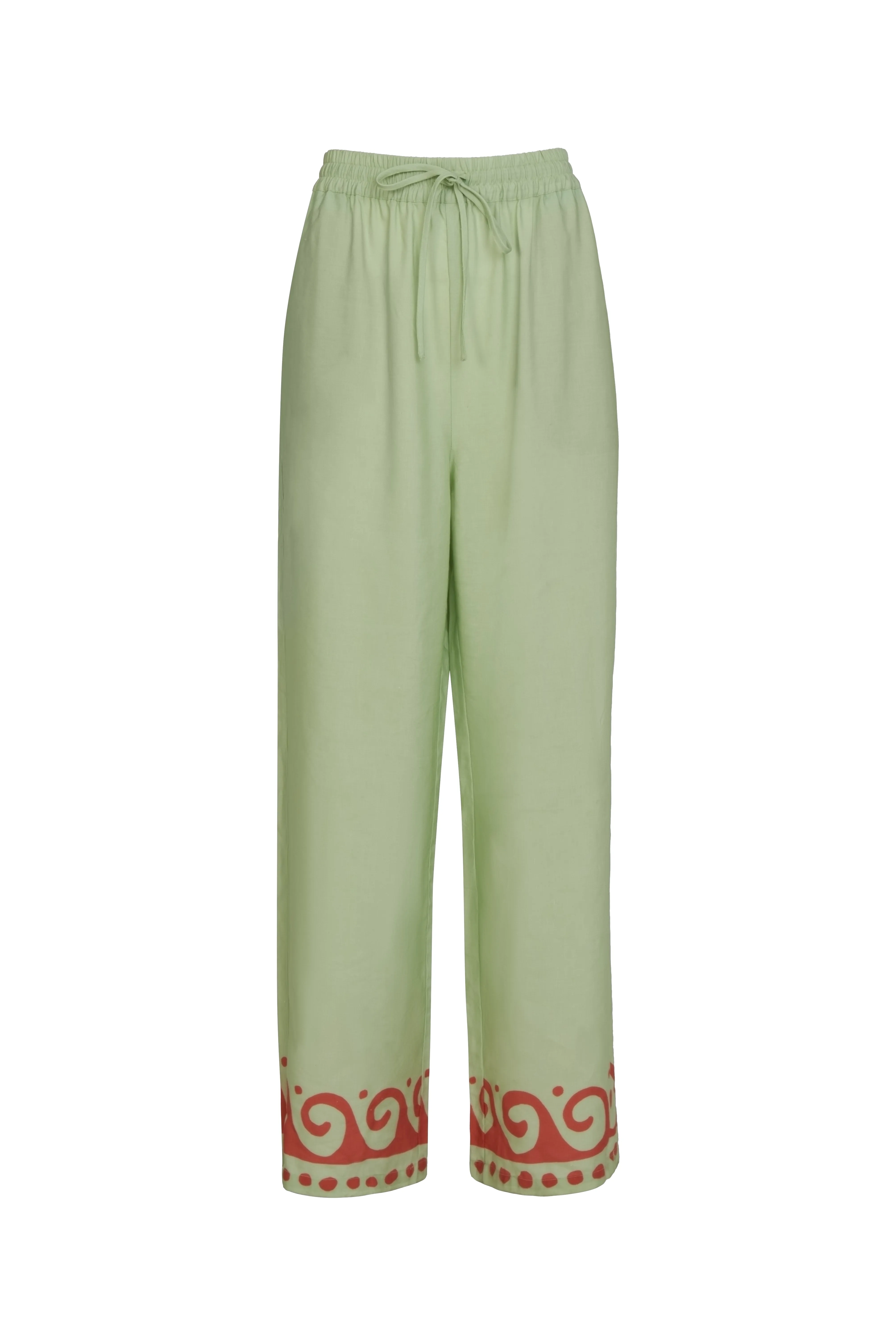 Agatha Pistachio Wave Print Trousers