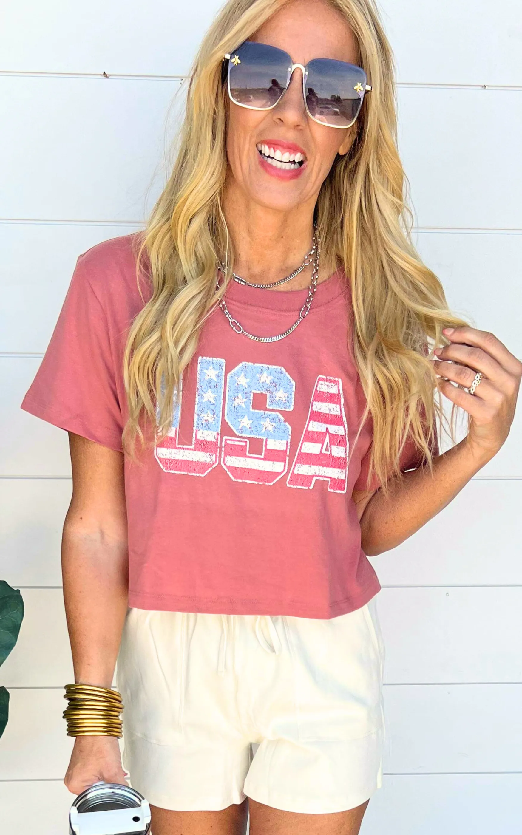 American Flag USA Graphic Crop Tee | FINAL SALE