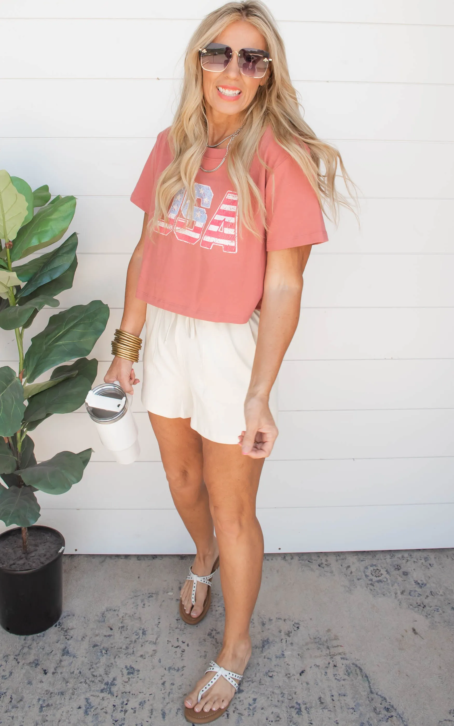 American Flag USA Graphic Crop Tee | FINAL SALE