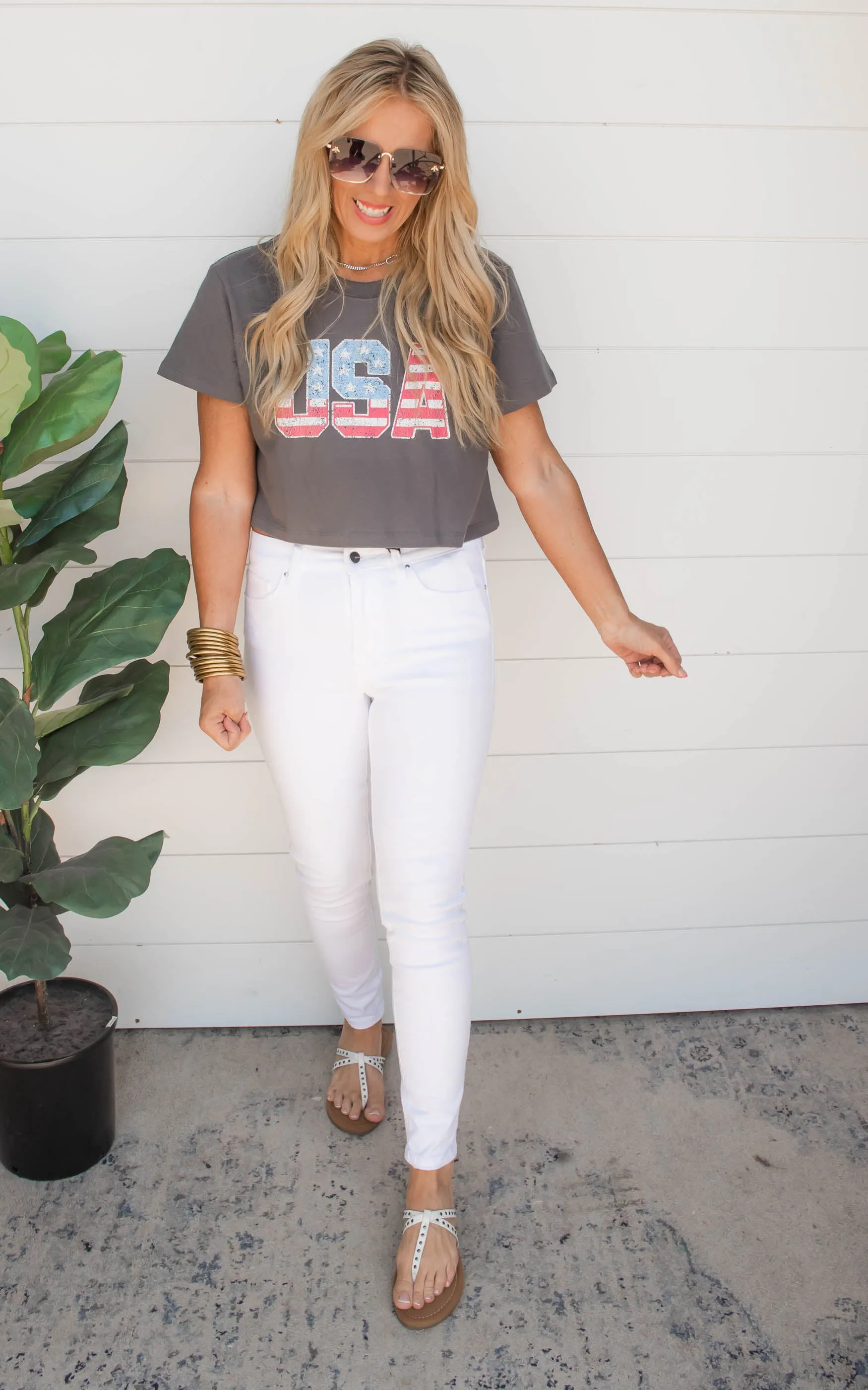 American Flag USA Graphic Crop Tee | FINAL SALE