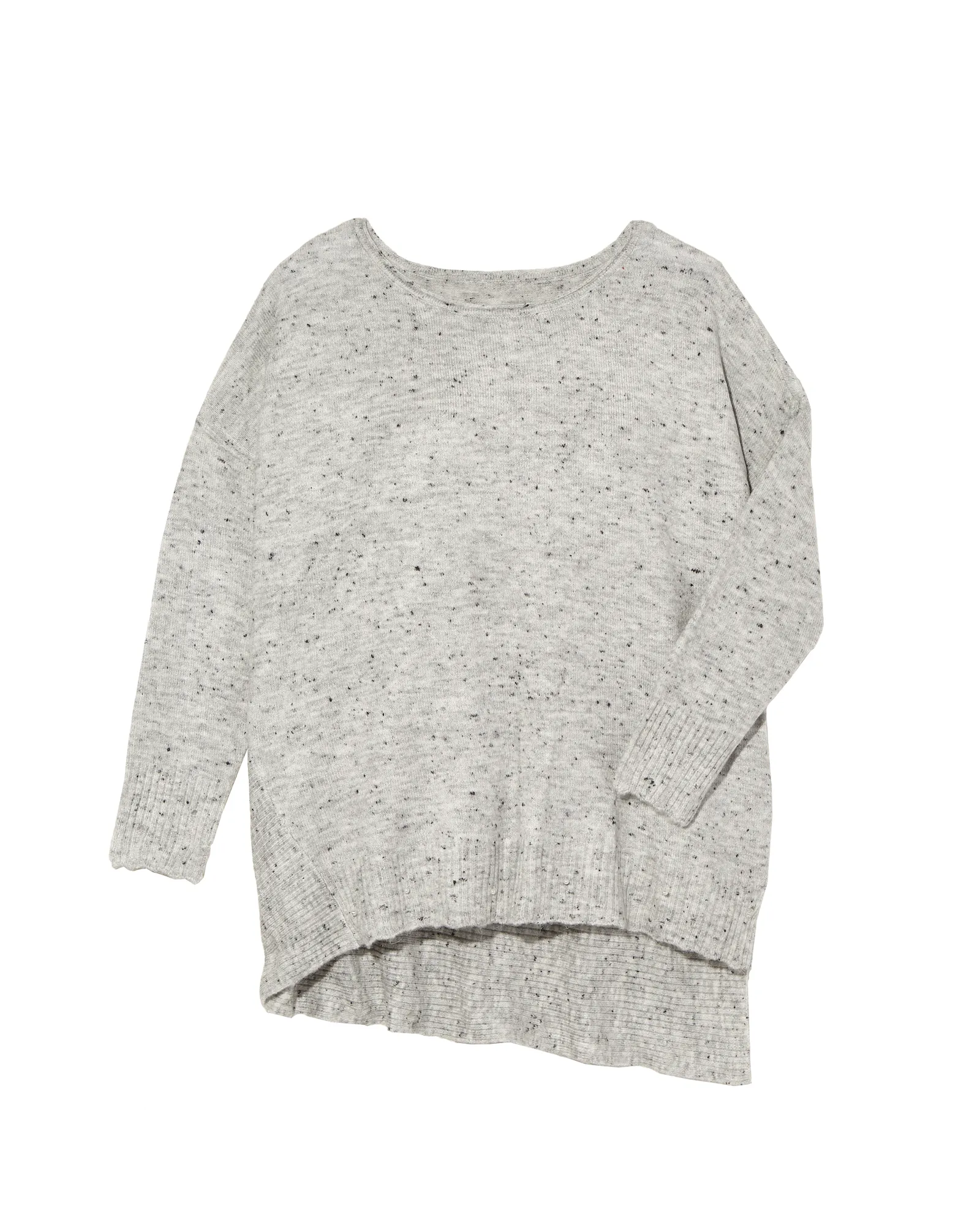 Avery High-Low Sweater | Light Grey