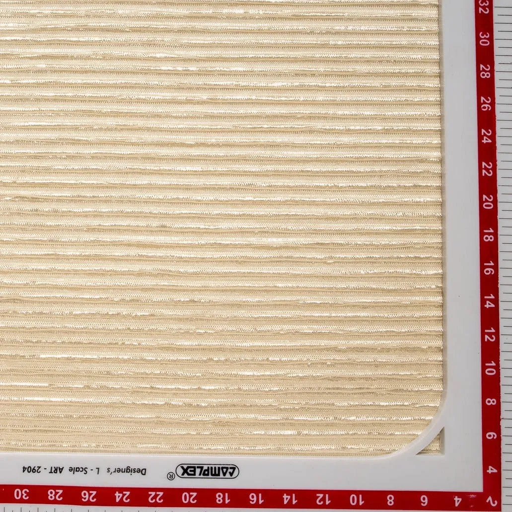 Beige Stripes Bhagalpuri Cotton Handloom Fabric