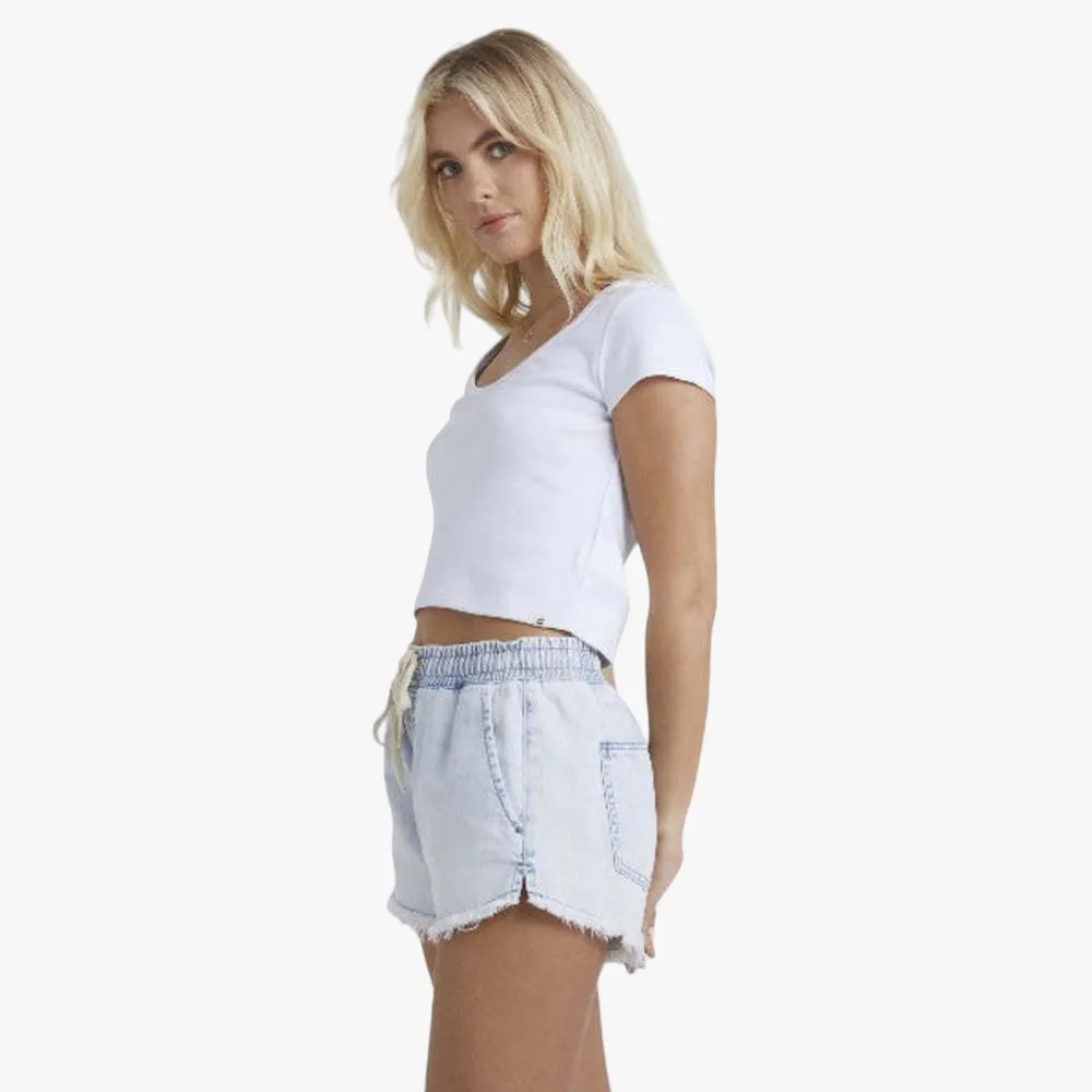 Billabong Women's Baby Scoop Short Sleeve Tee White