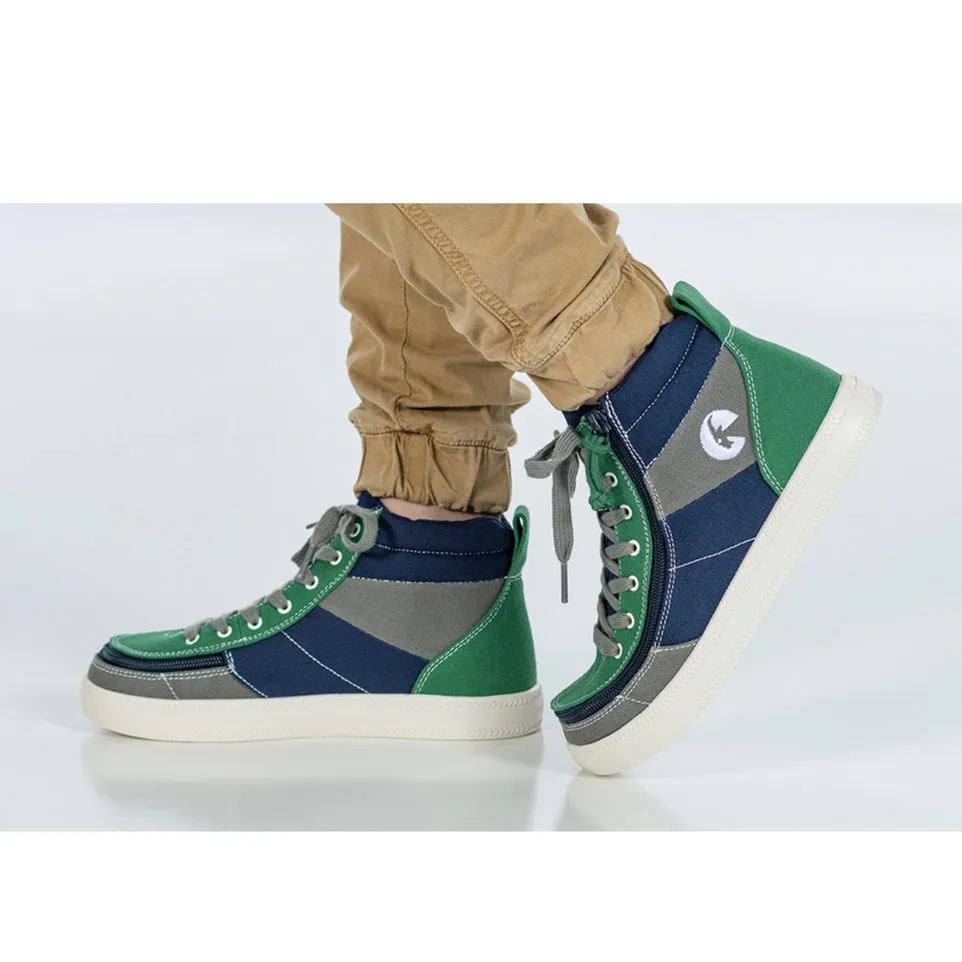 Billy Footwear (Kids) - Street High Top Earth Colour Block Canvas Shoes