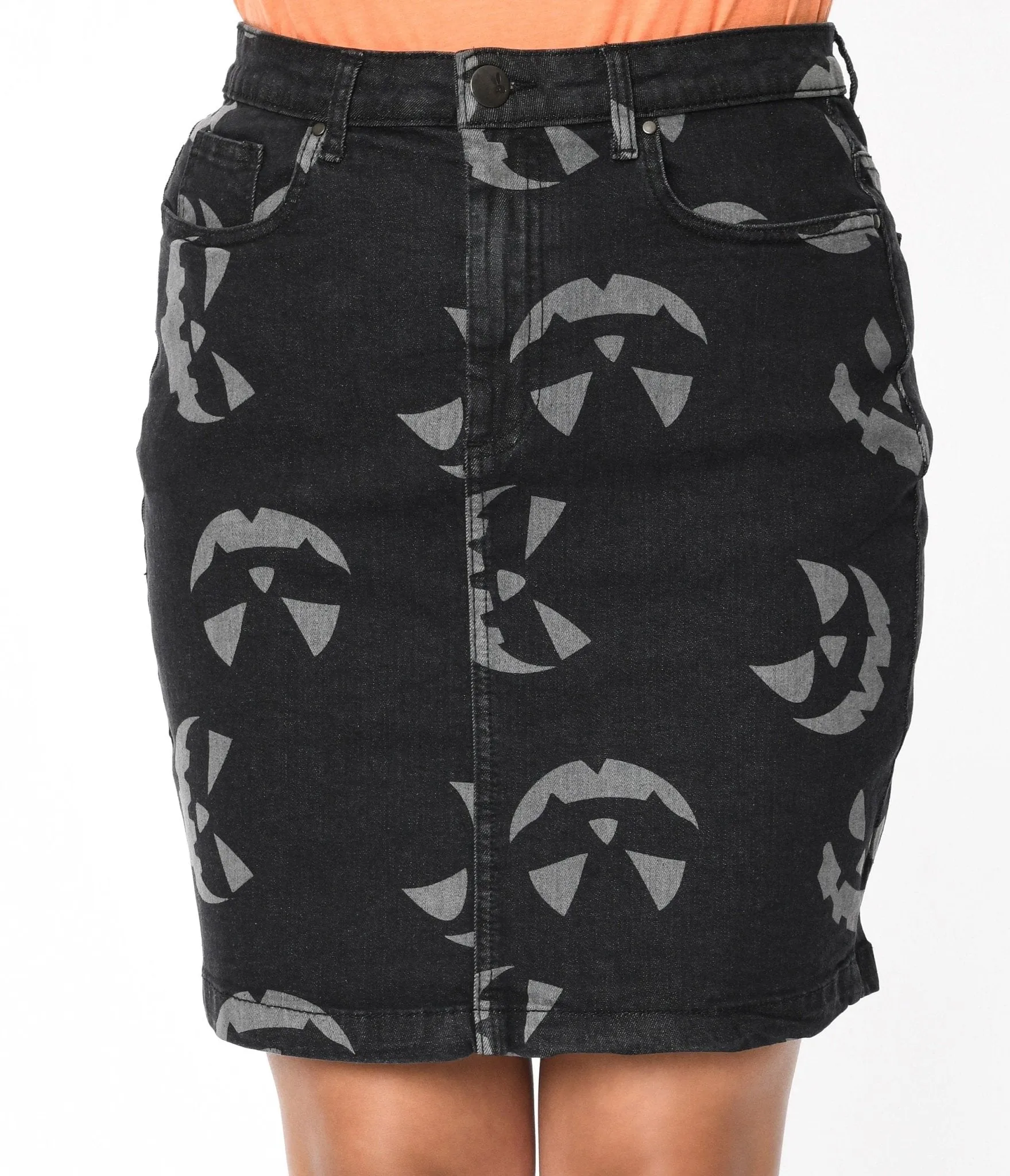 Black & Grey Jack O Lantern Skirt