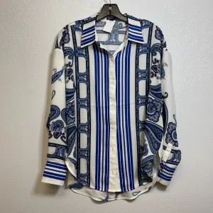 Blouse Long Sleeve By Express O In Print, Size: S