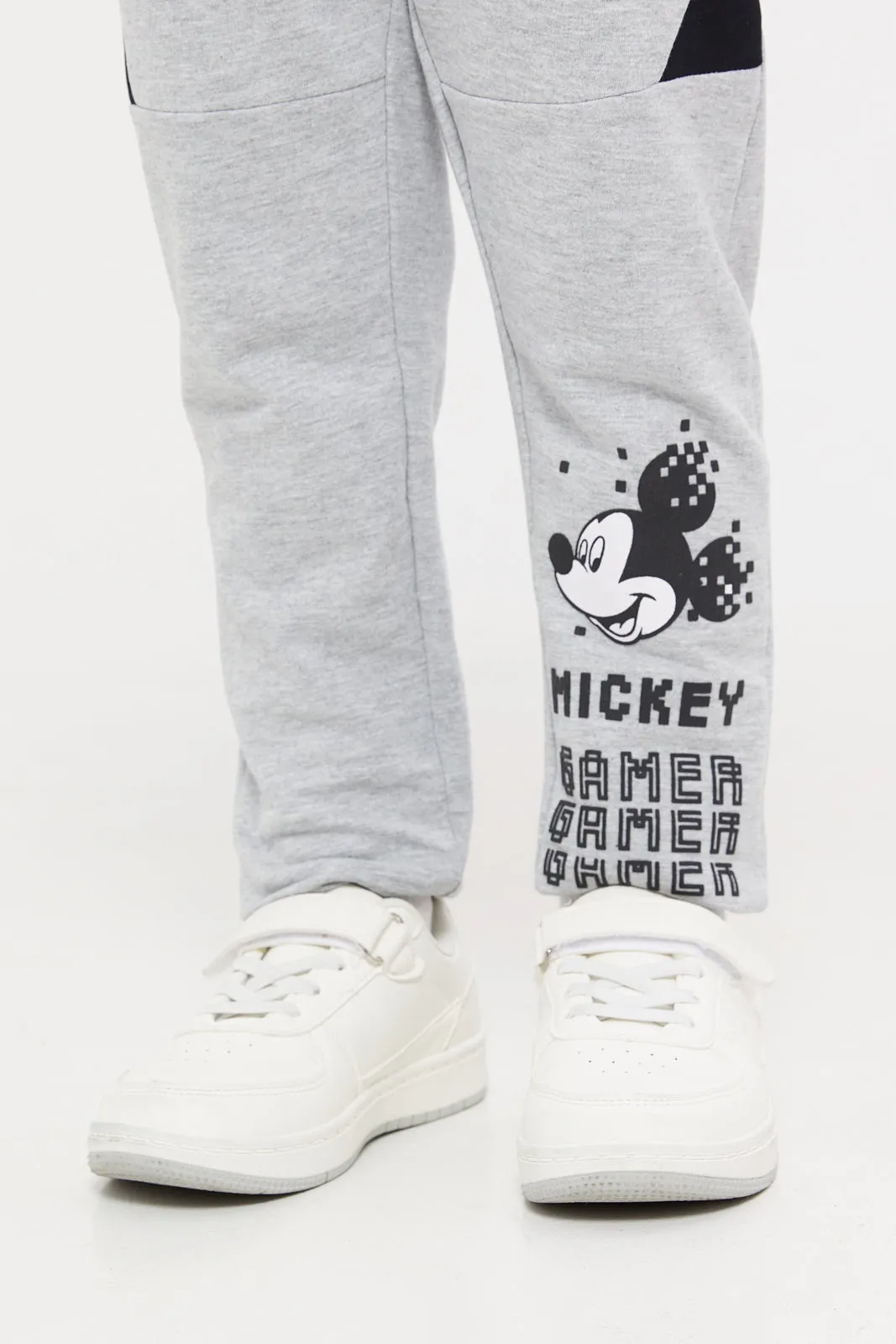 Boys Grey Mickey Mouse Track Pants