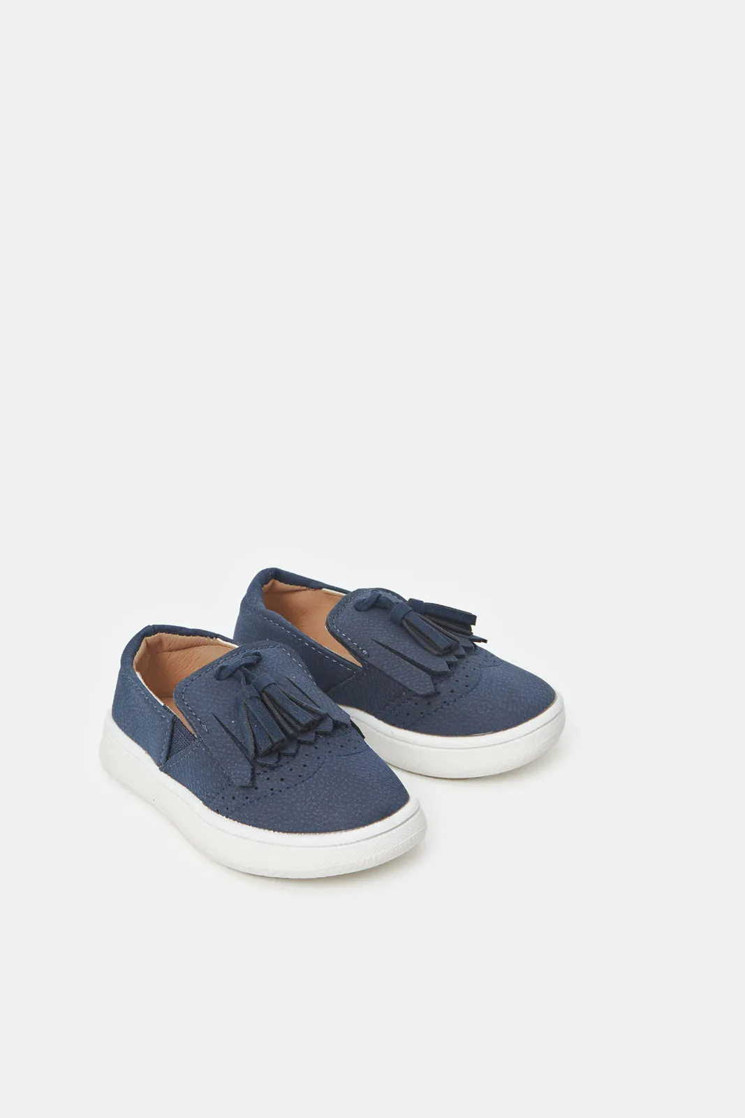 Boys Navy Tassel Sneakers