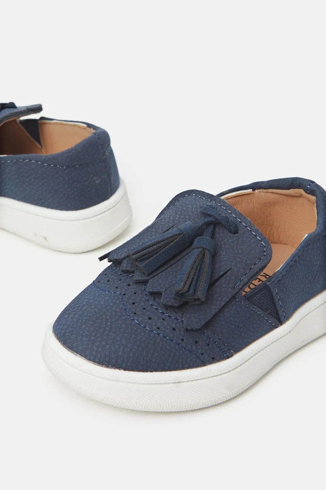 Boys Navy Tassel Sneakers