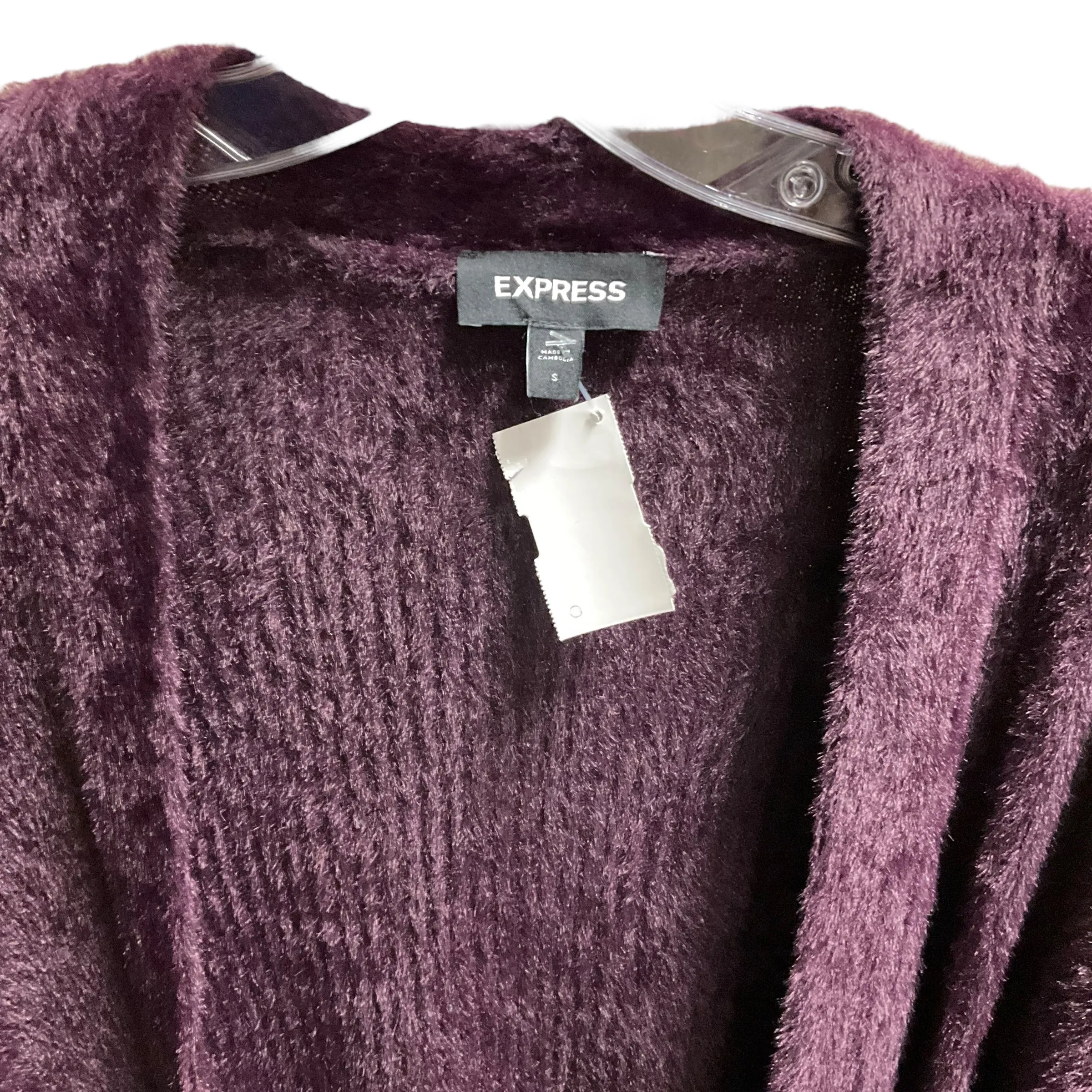 Cardigan By Express In Purple, Size: S