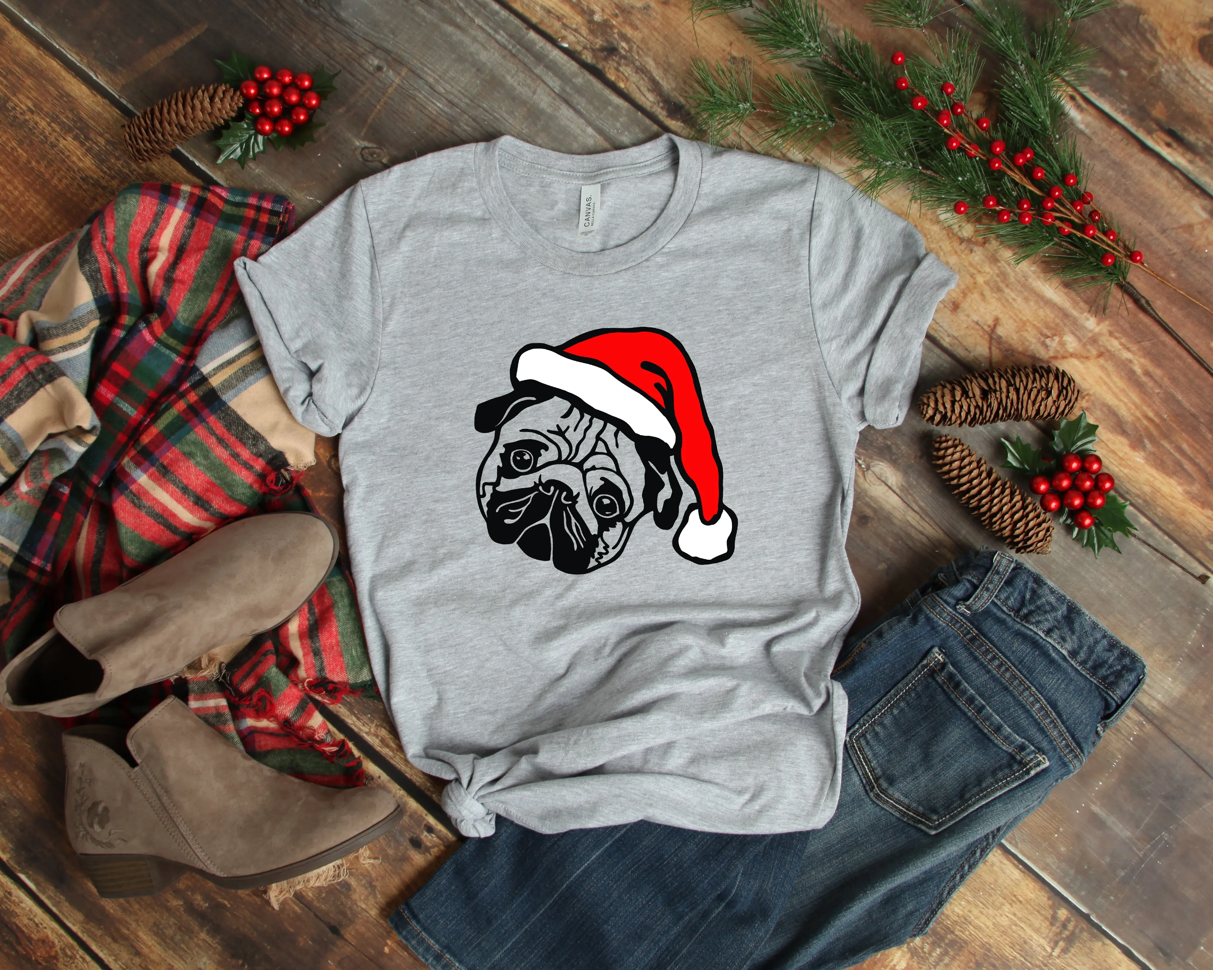 Christmas Santa Pug Shirt