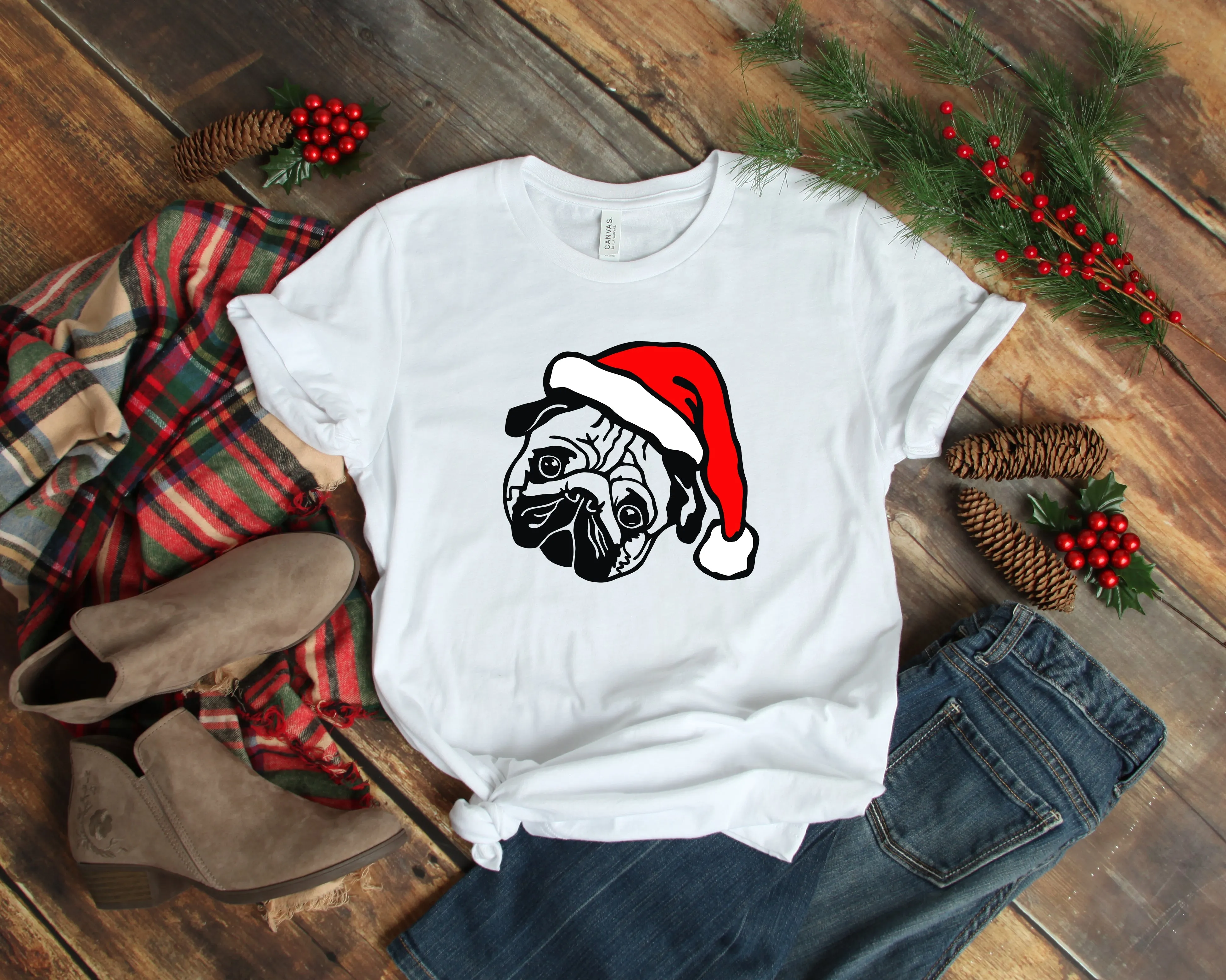 Christmas Santa Pug Shirt