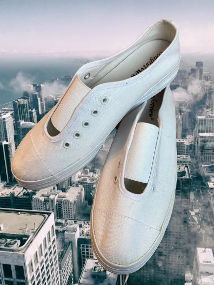 Comfort View White Slip On Shoes