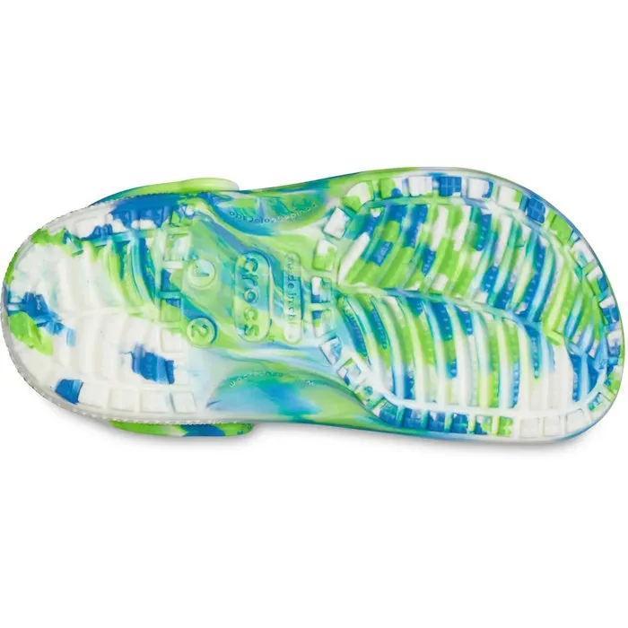 Crocs Kids - Youths Glow Marbled Classic Clog Prep Blue Multi