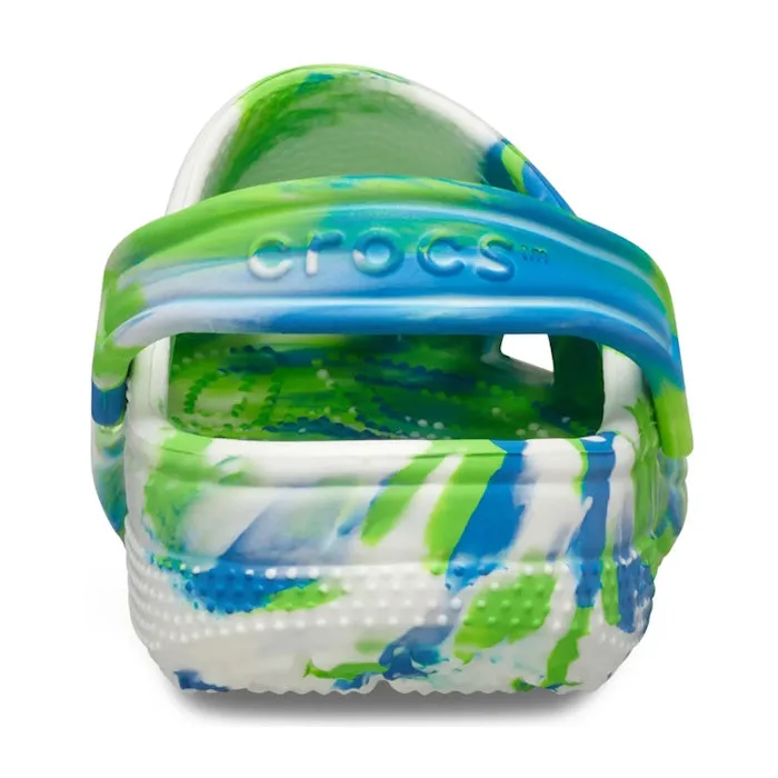 Crocs Kids - Youths Glow Marbled Classic Clog Prep Blue Multi