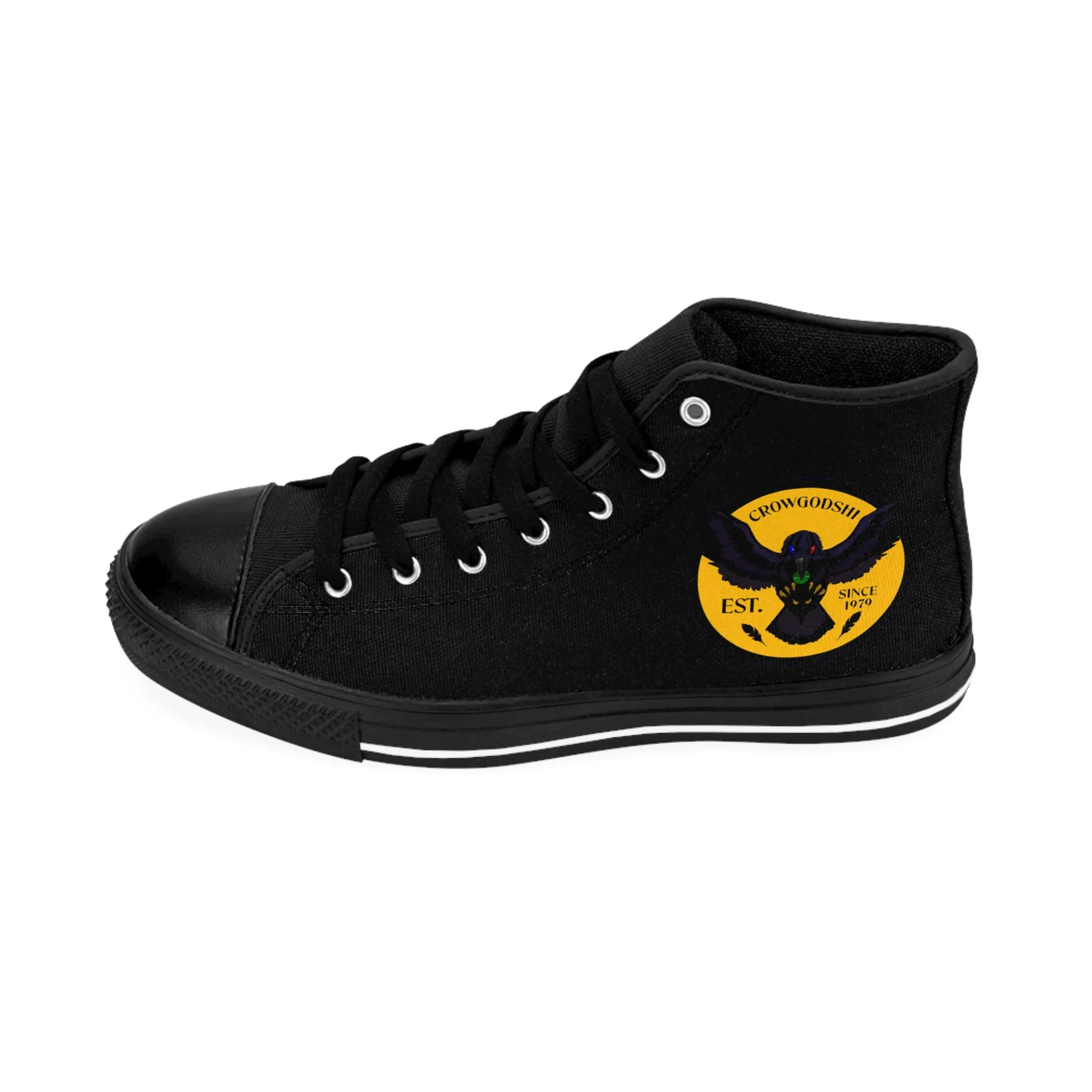 Crowgodshi 2nd Gen. High-Tops, Black on Black w/ GOLD LOGO