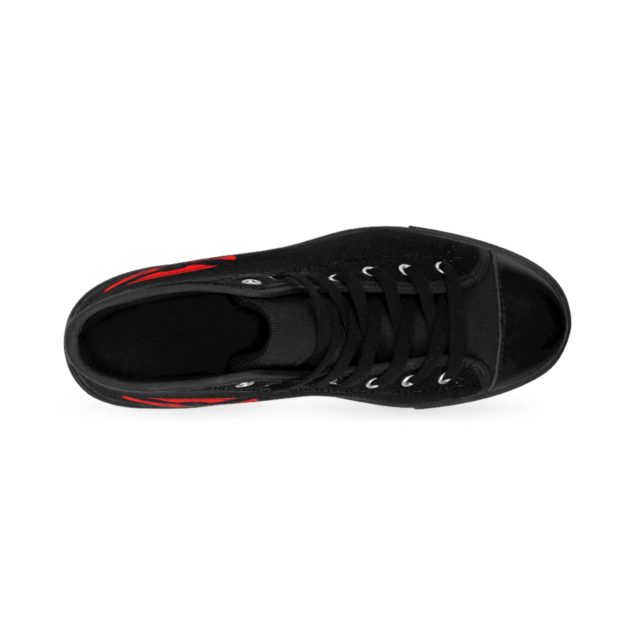 Crowgodshi 2nd Gen. High-Tops, Black on Black w/ RED LOGO