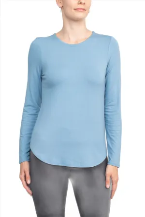 Cupio Crew Neck Long Sleeve Solid Knit Top