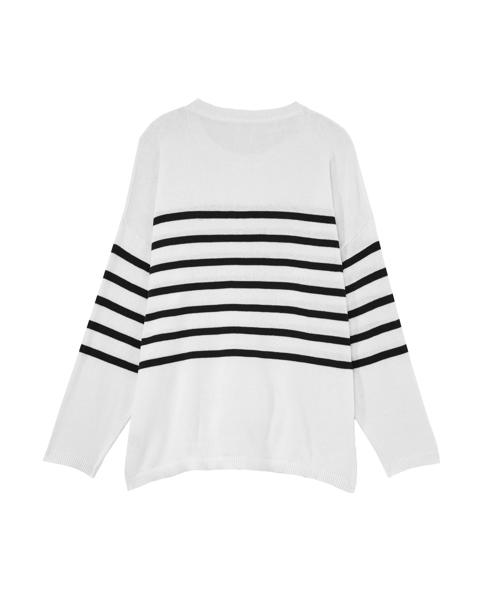 Debra Snap Detail Sweater | White / Black