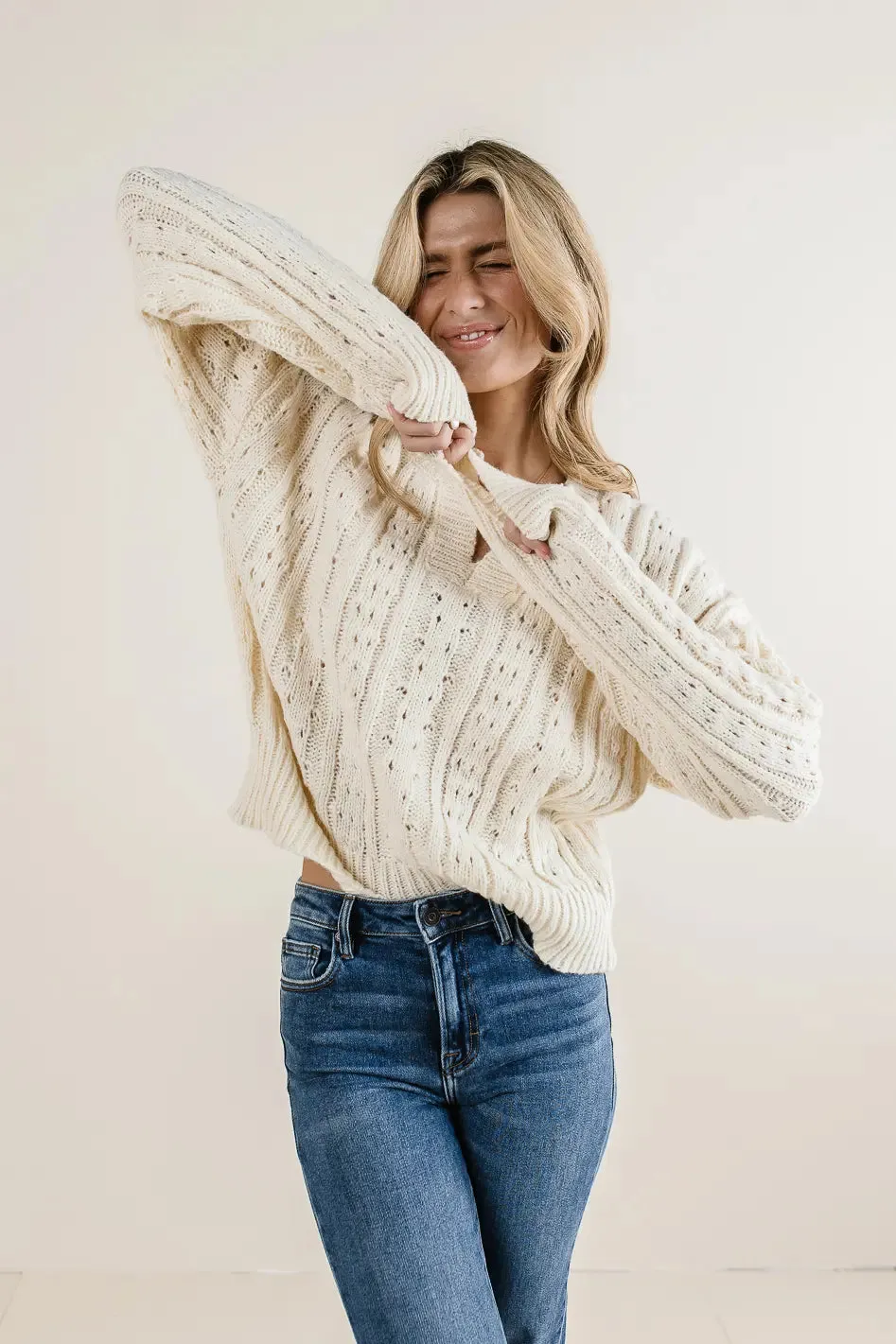 Emilia Knit Sweater in Cream - FINAL SALE