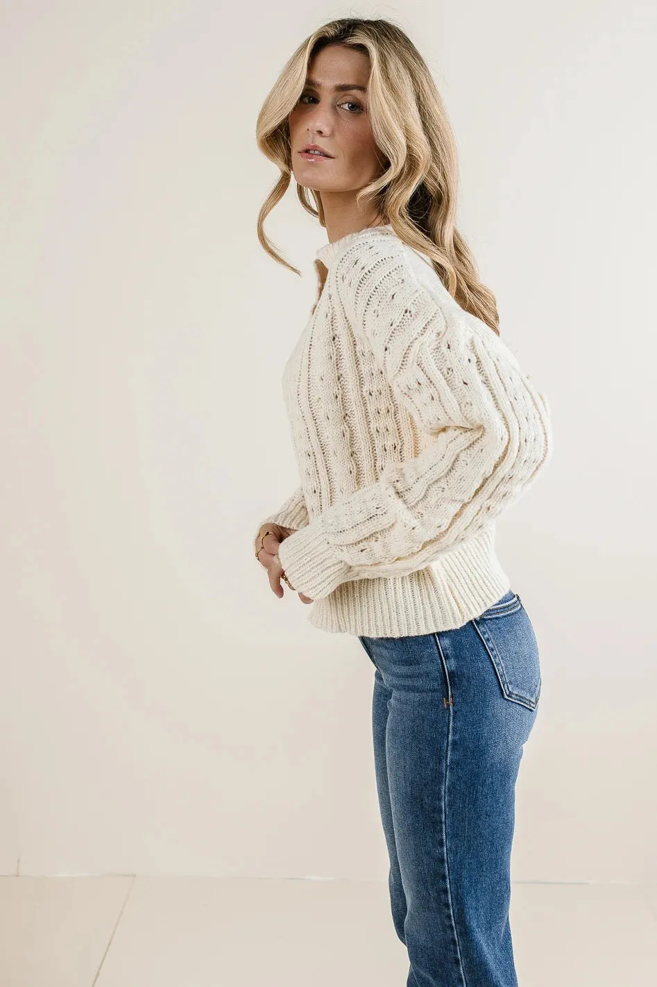 Emilia Knit Sweater in Cream - FINAL SALE