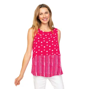 Habitat Express Mix Print Side Button Tank in Rose - 33201-RS