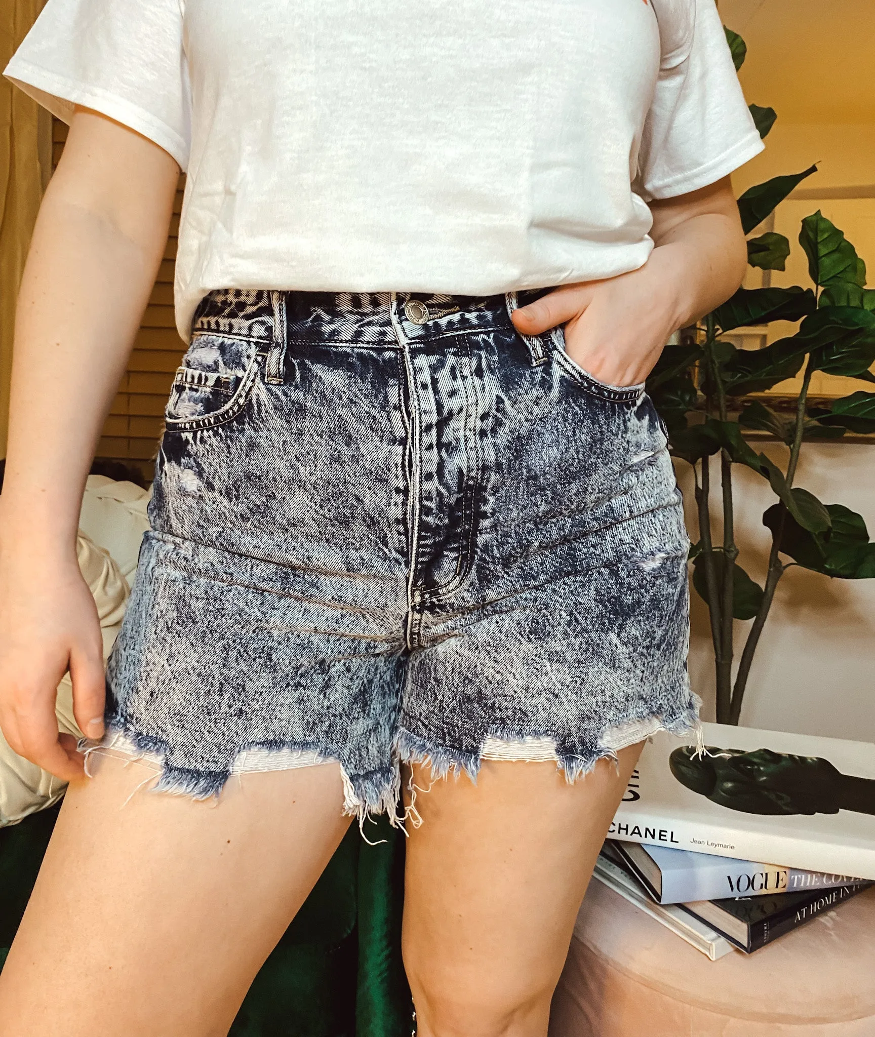 Happy Vibes Denim Shorts