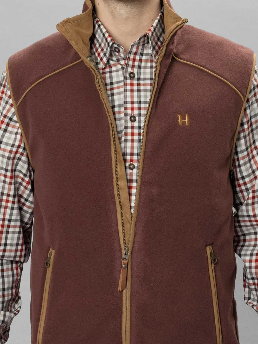 HARKILA Sandhem 200 Fleece Gilet - Mens Polartec - Burgundy