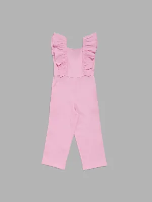 HOP Kids Pink Ruffled Jumpsuit