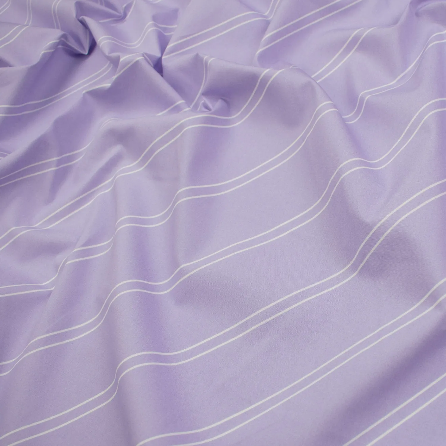 Japanese Printed Cotton Design-47 White Stripes on Lilac Purple