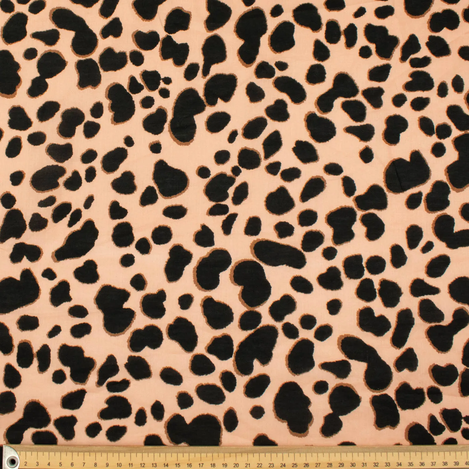 Japanese Pure Cotton Lawn Prints Design-145 Black & Carmel Leopard