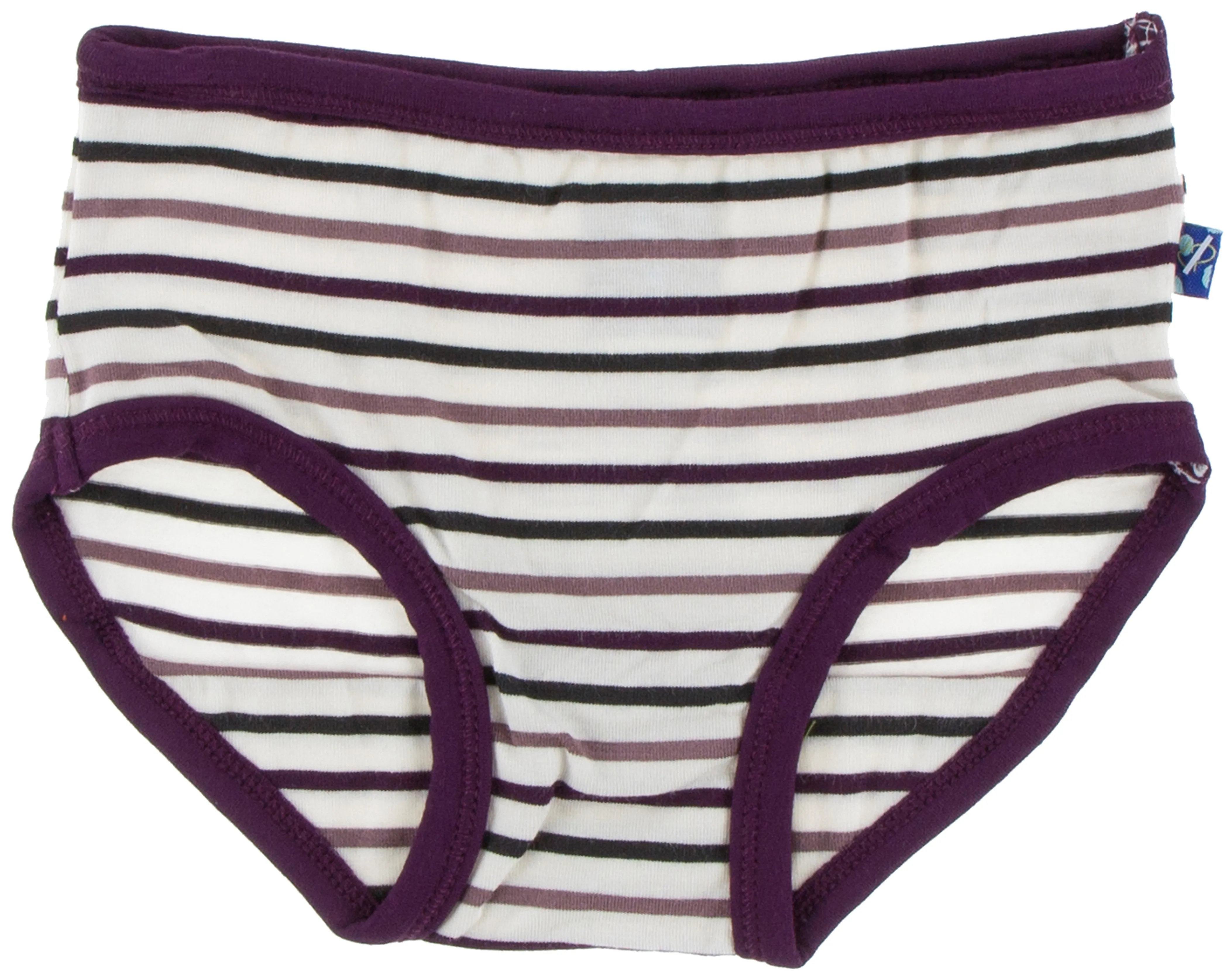 KicKee Pants Tuscan Vineyard Stripe & Wine Grapes Saffron Girl Underwear Set