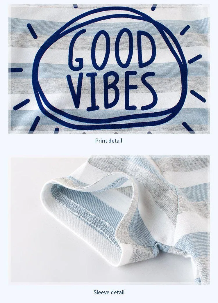 Kids Premium Cotton T-Shirt 'Good Vibe' Pattern