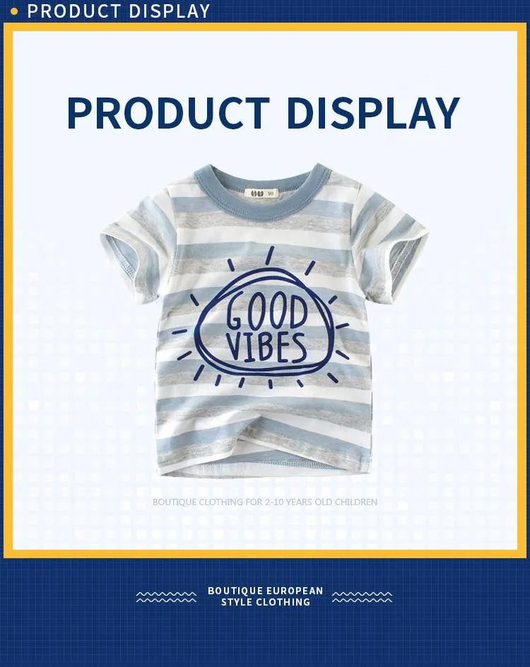 Kids Premium Cotton T-Shirt 'Good Vibe' Pattern