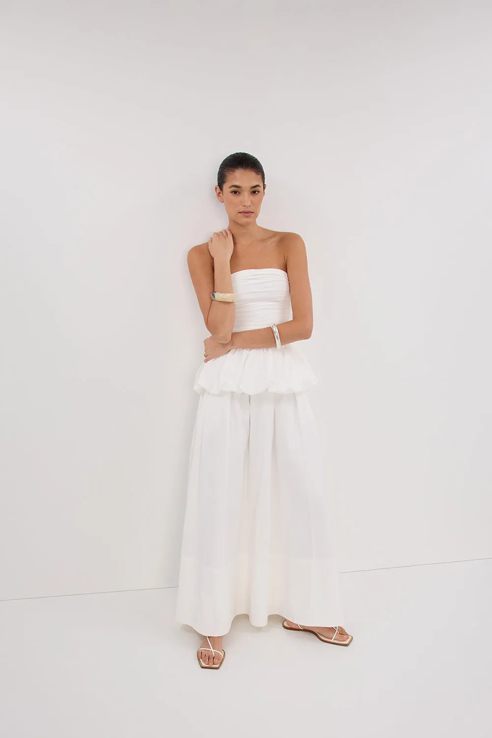 KIRSTY WHITE POPLIN CIRCLE SKIRT