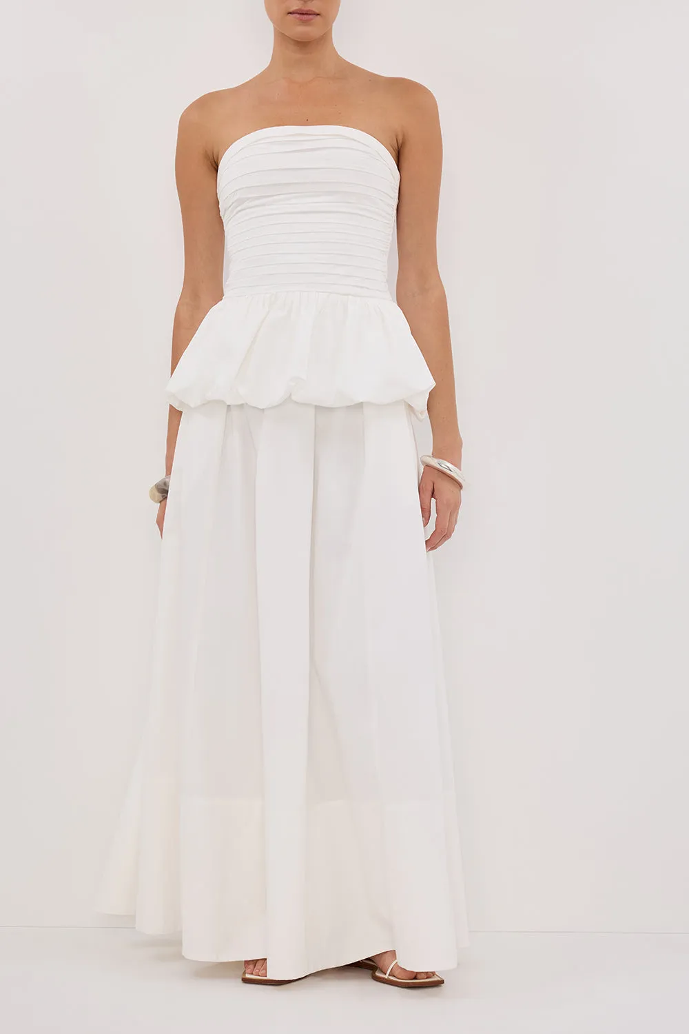 KIRSTY WHITE POPLIN CIRCLE SKIRT