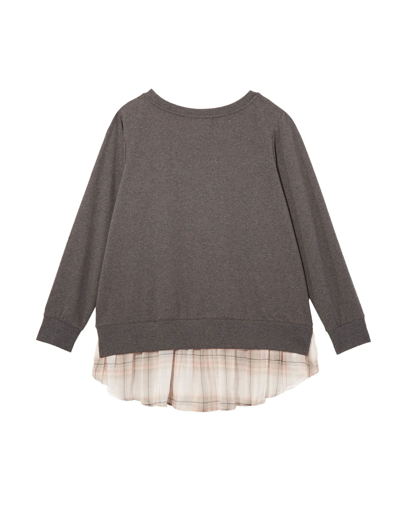 Kylie Mixed Media Sweater | Charcoal Grey / Tan