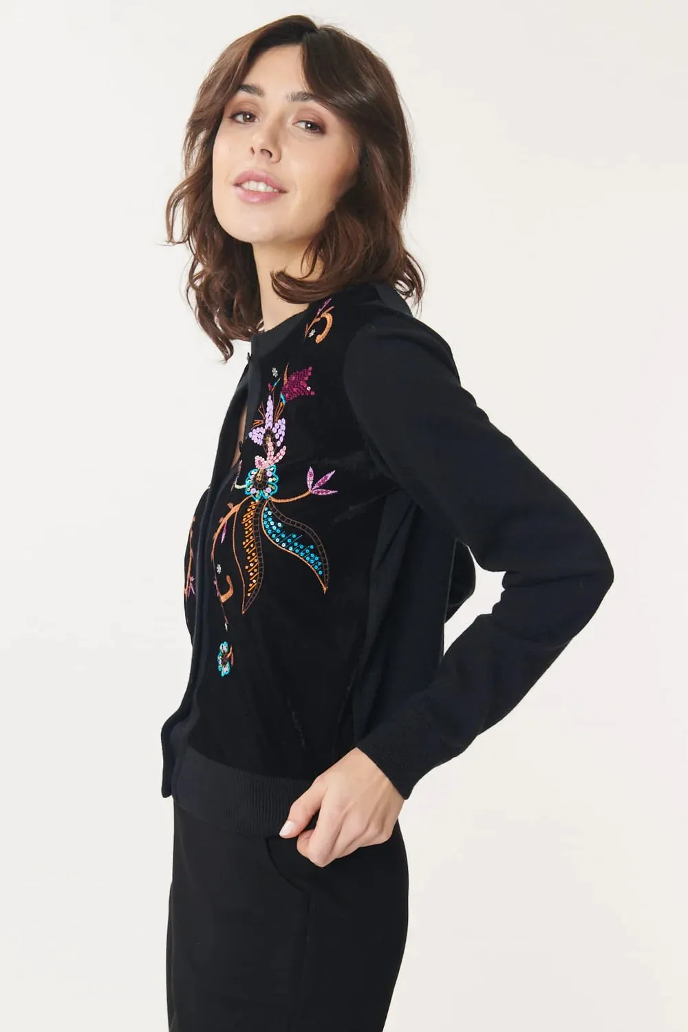 Lindsey  Embroidered Cardigan