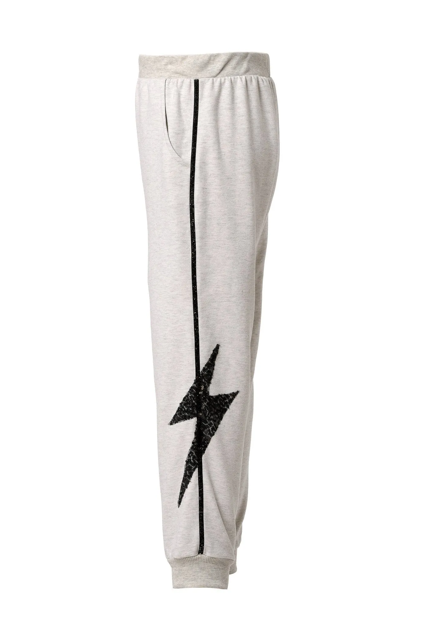 Little Girl's Sequin Thunder Side Stripe Joggers