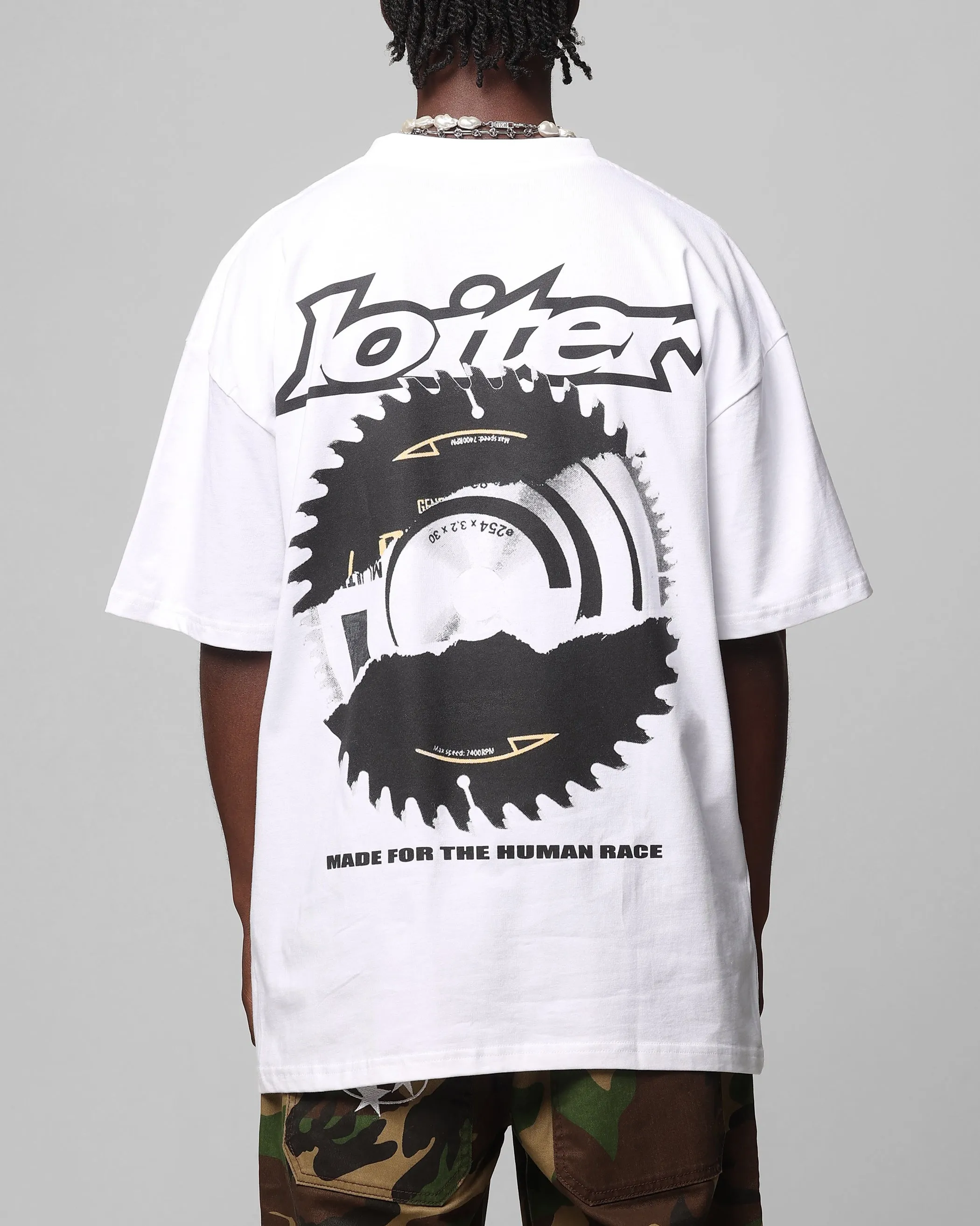 Loiter Saw Blade Drop T-Shirt White