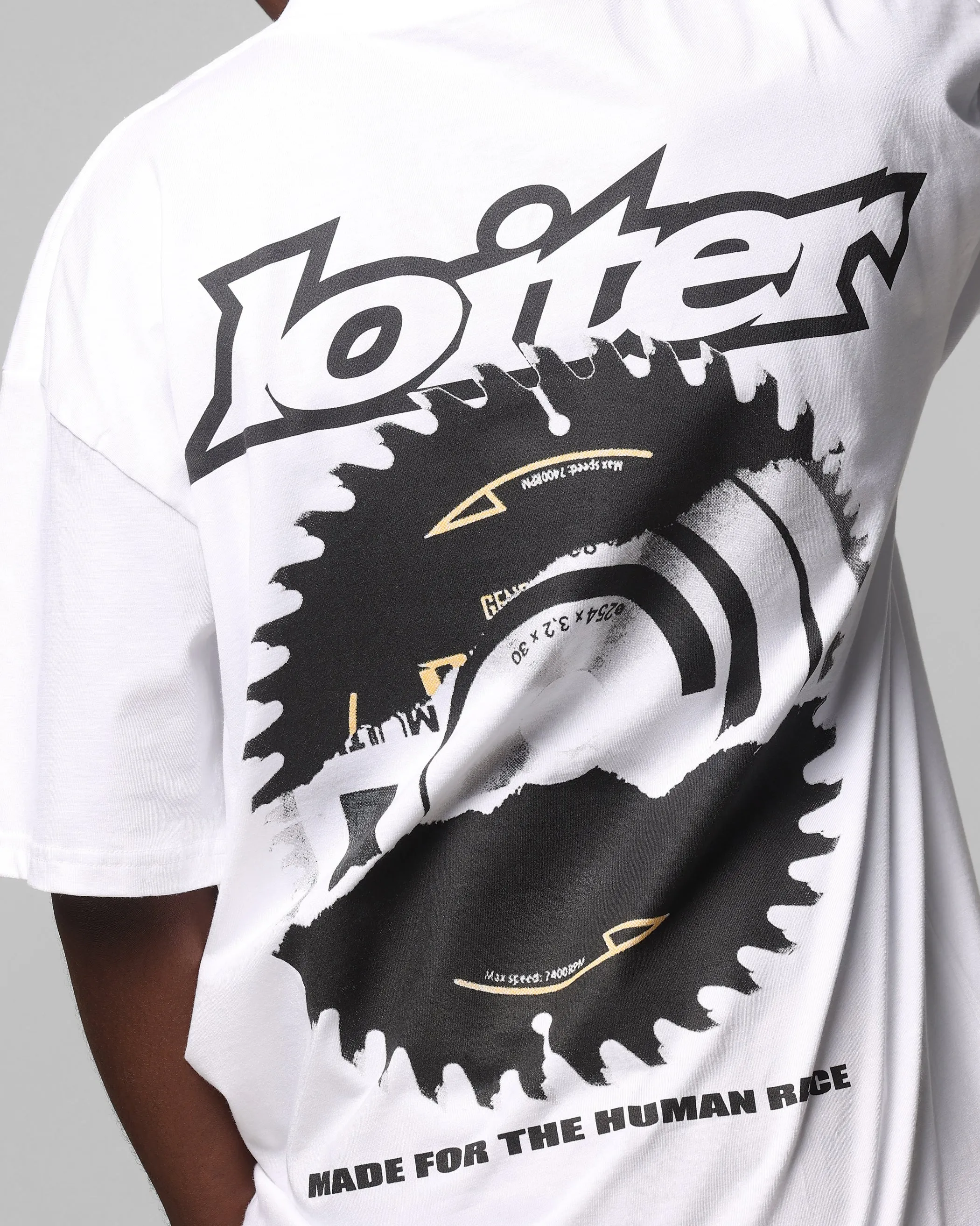 Loiter Saw Blade Drop T-Shirt White