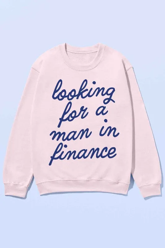 Looking for a Man in Finance Oversized Graphic Sweater Unisex Sweatshirt Trending Fashion KESLEY