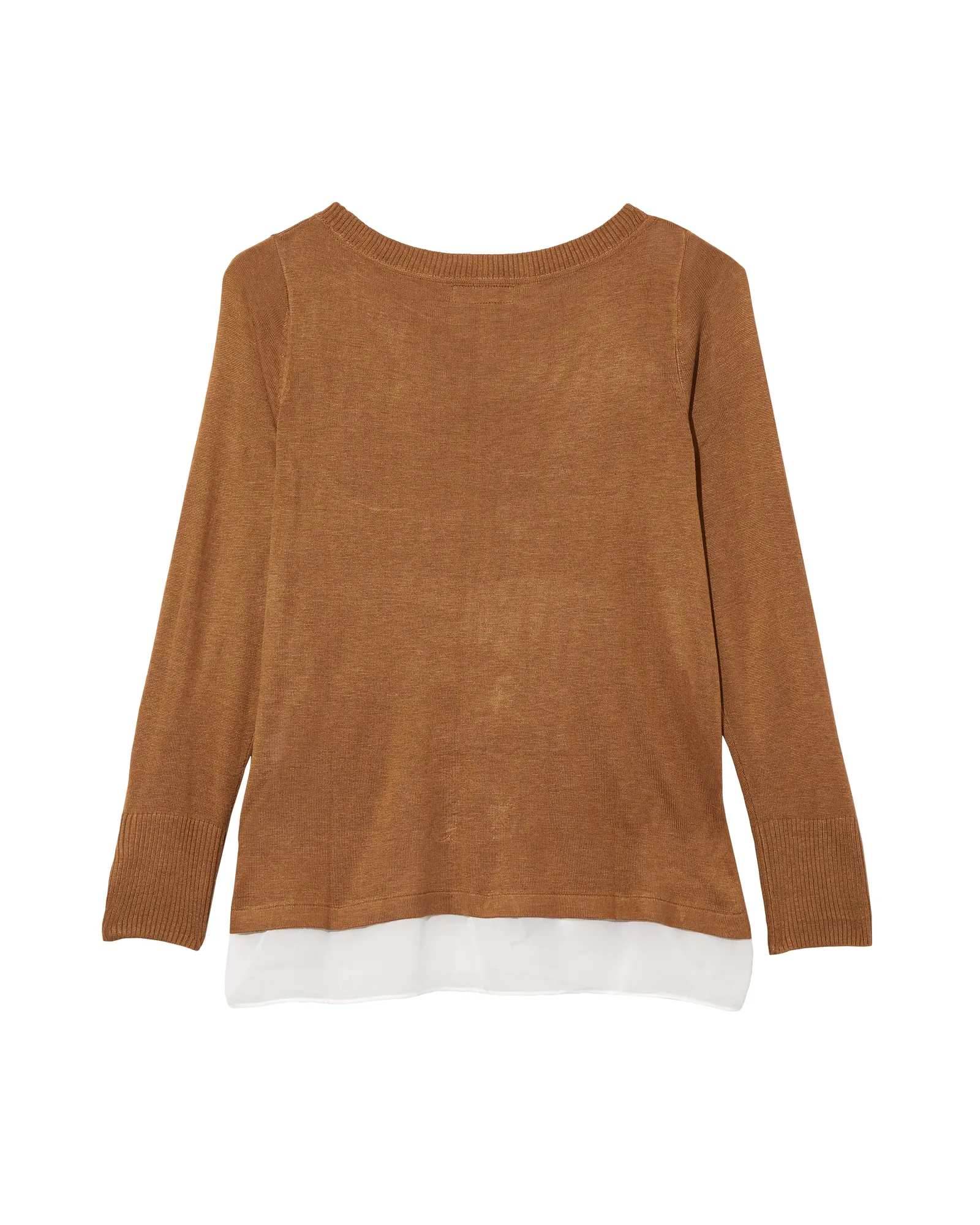 Mackenzie Sheer Panel Sweater | Brown / White