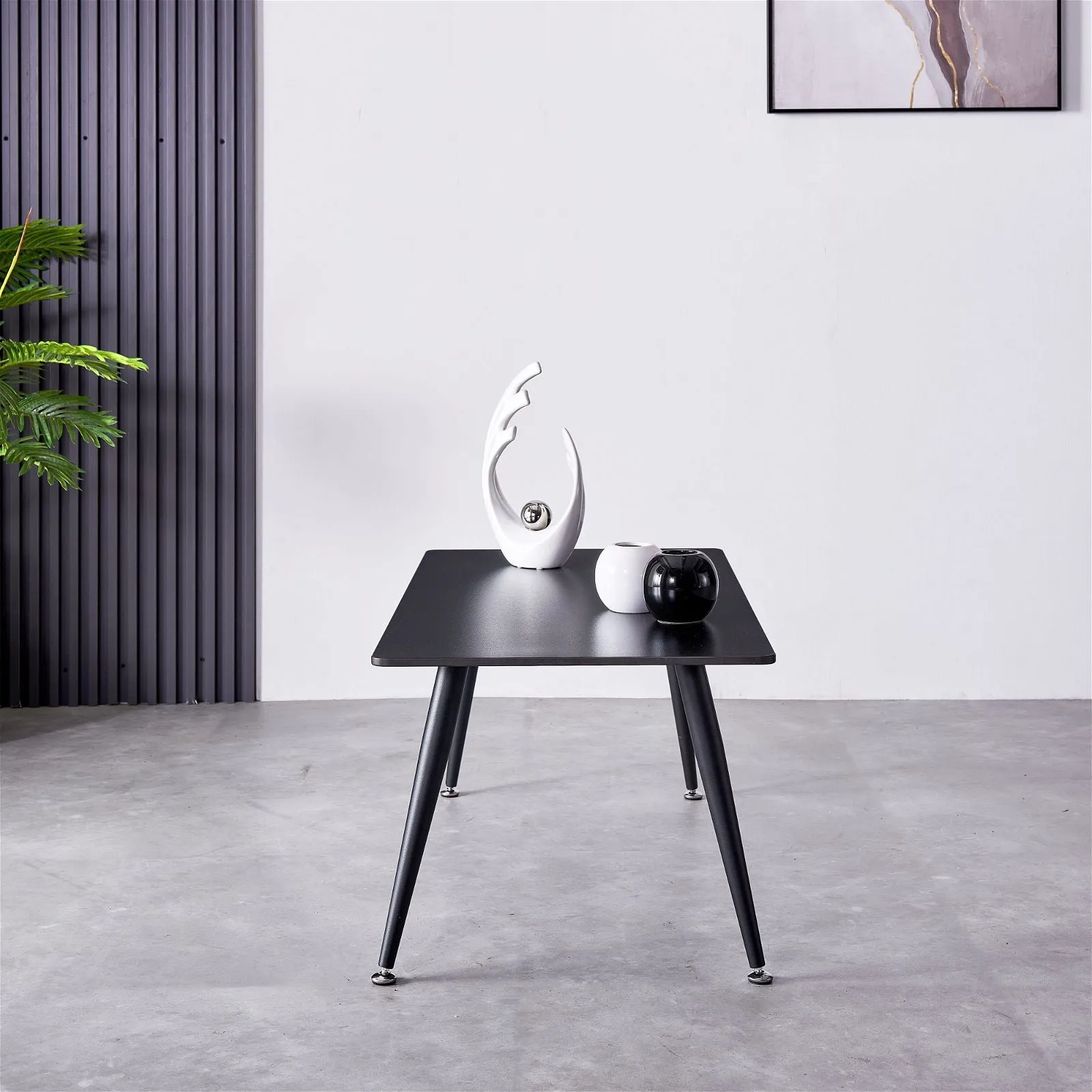 Mendy Black Sintered Stone Coffee Table with Metal Legs by Criterion™