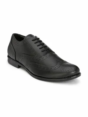 Men's Black Brogue Synthetic Leather Formal Shoes