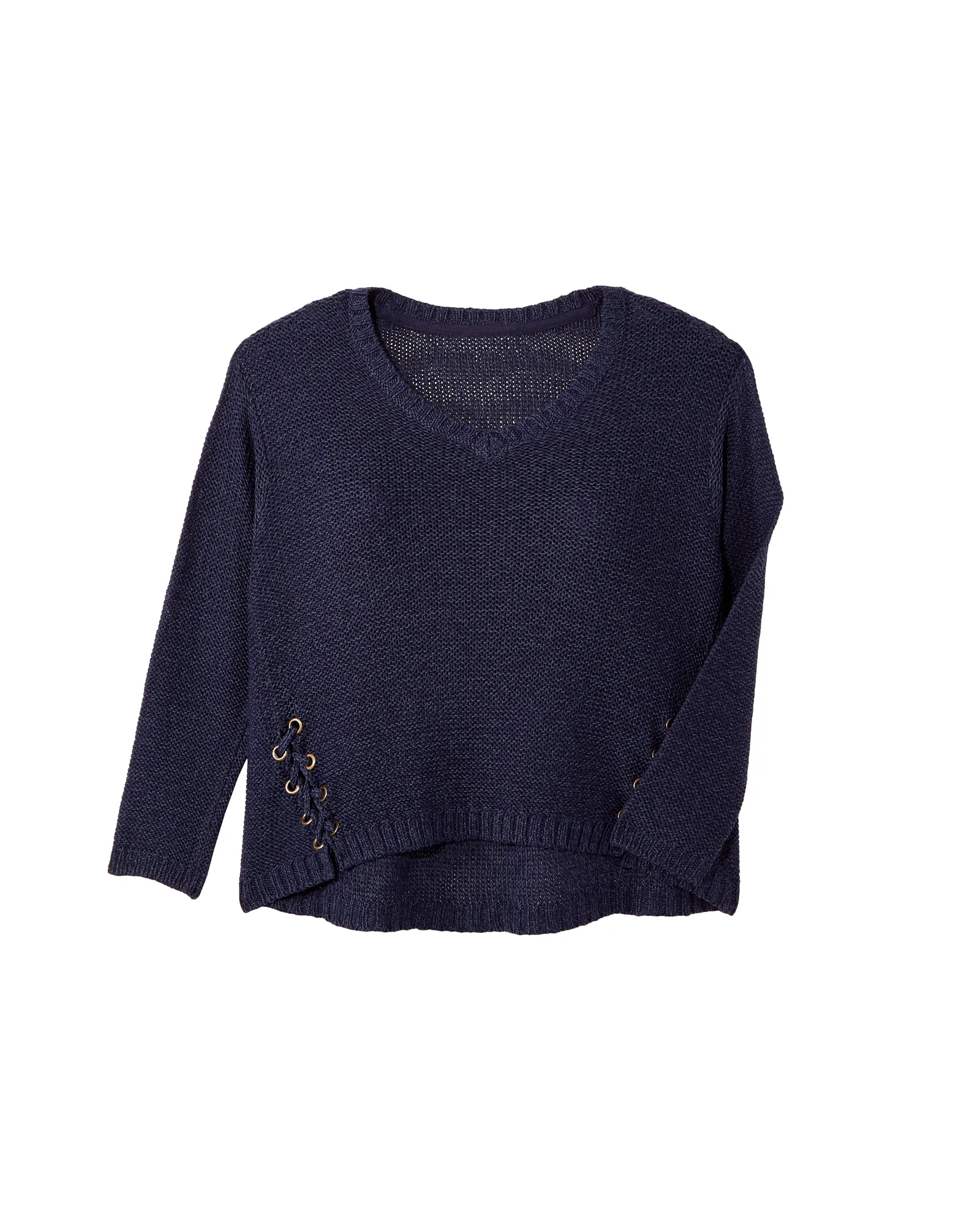 Midori Long Sleeve Lace Up Pull Over | Navy