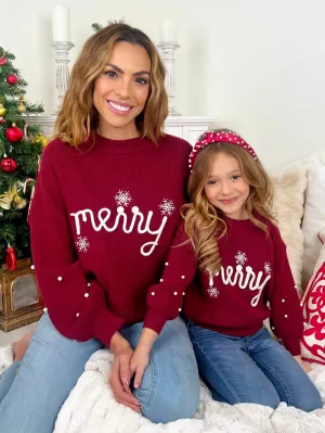 Mommy and Me Merry Snowflake Christmas Sweater